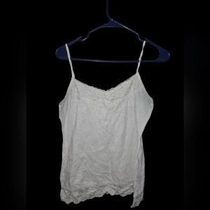 7/188. Maurices White Lace Trim Camisole